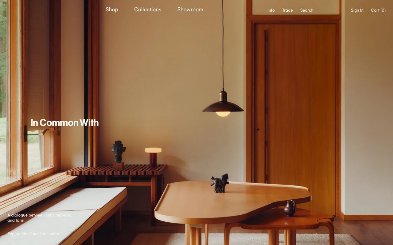光と素材の対話を表現する照明ブランドECサイト