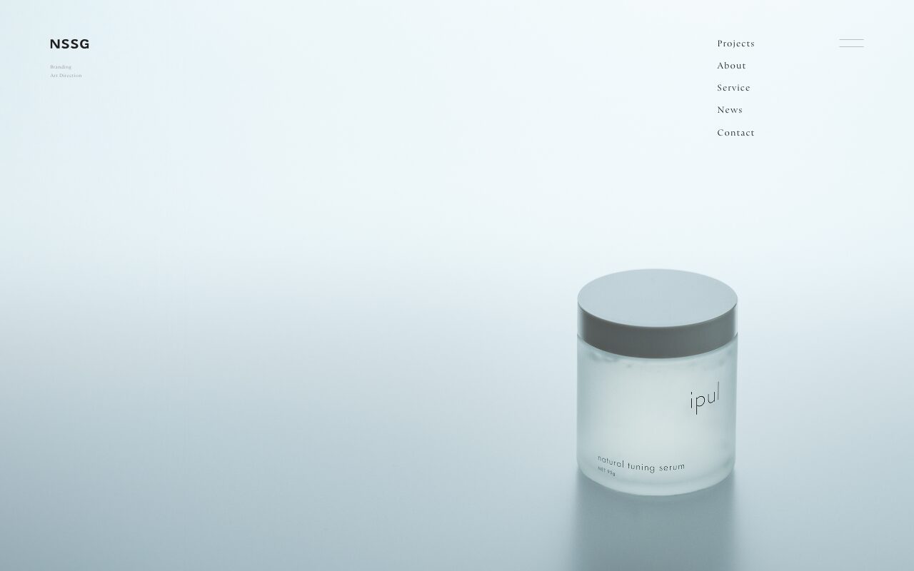 静謐な空気感が漂うブランディング会社NSSGのサイト