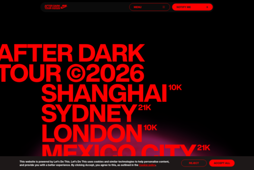 圧倒的タイポグラフィのNikeランニングイベント