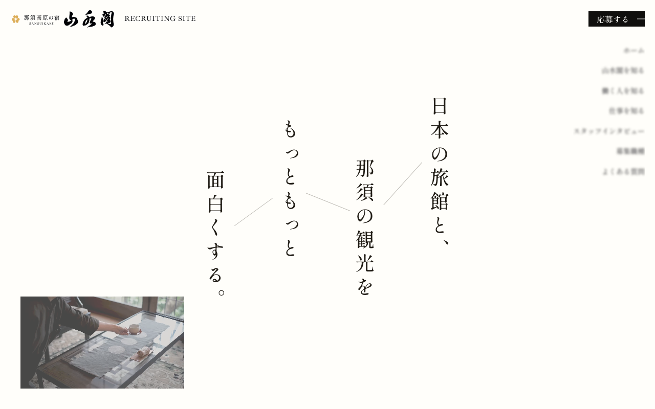 那須高原の旅館・山水閣の採用サイト