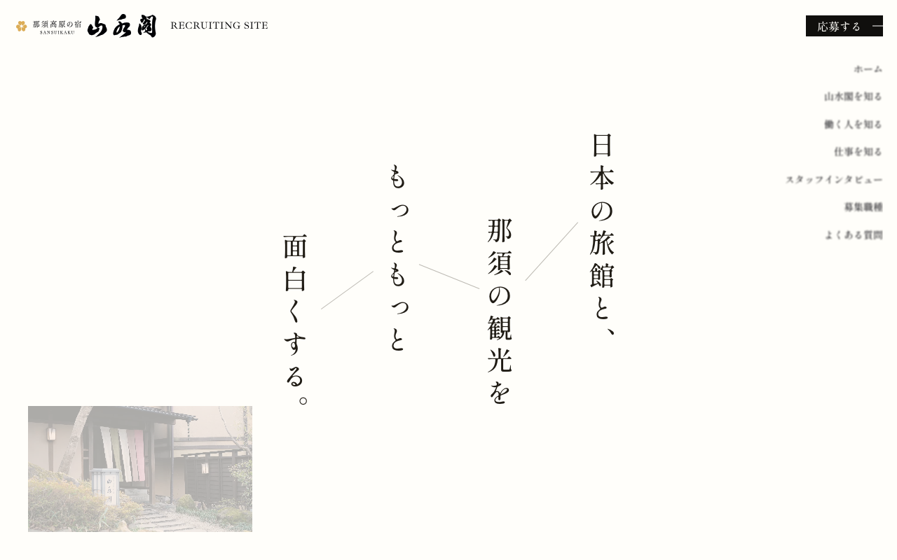 那須高原の旅館・山水閣の採用サイト