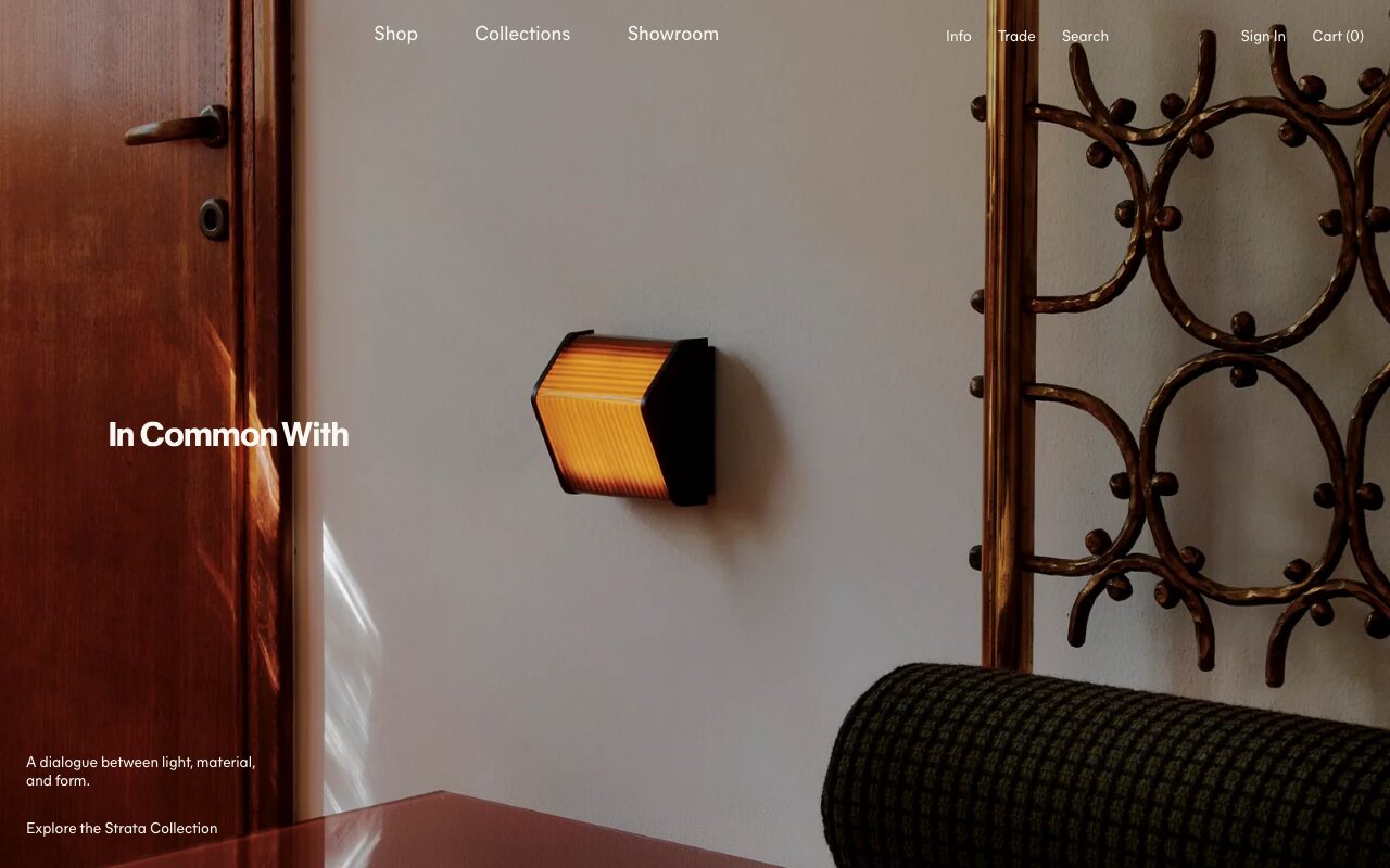 光と素材の対話を表現する照明ブランドECサイト