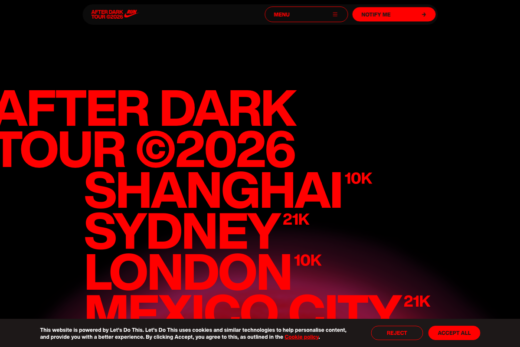 圧倒的タイポグラフィのNikeランニングイベント