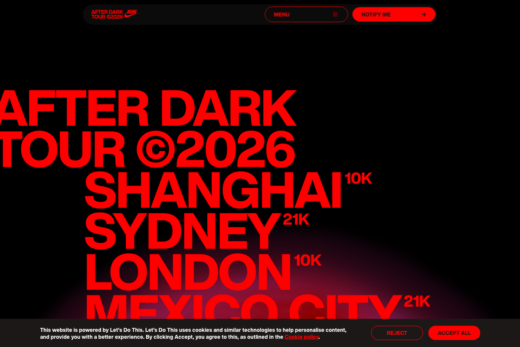 圧倒的タイポグラフィのNikeランニングイベント