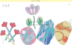 カラフルなイラストが溢れるuki by non Editionsブランドサイト