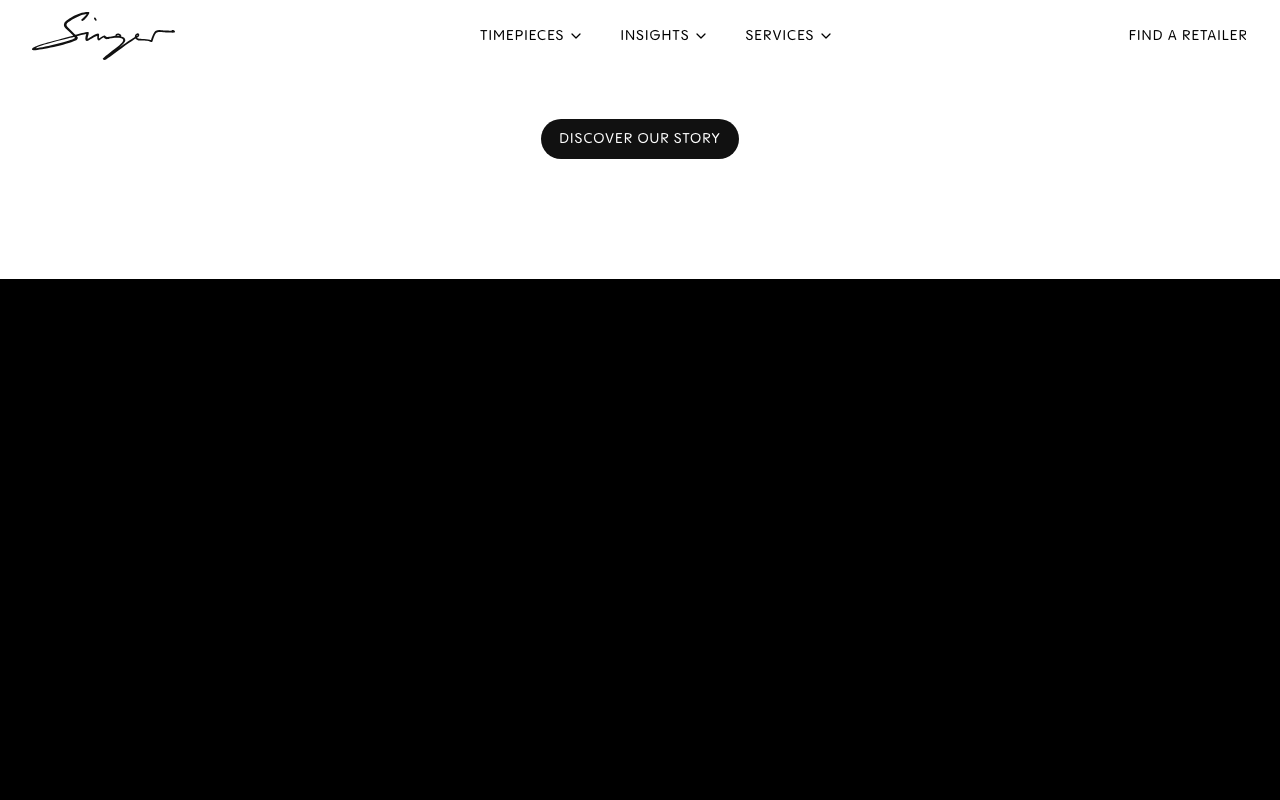 高級時計ブランド「Singer」の洗練されたブランドサイト
